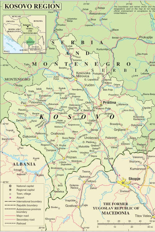 Kosovo, mapa